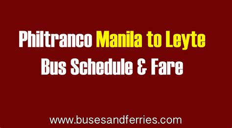 ultra bus schedule to leyte